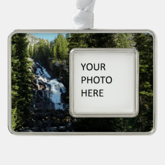 Hidden Falls in Grand Teton National Park Silver Plated Framed Ornament