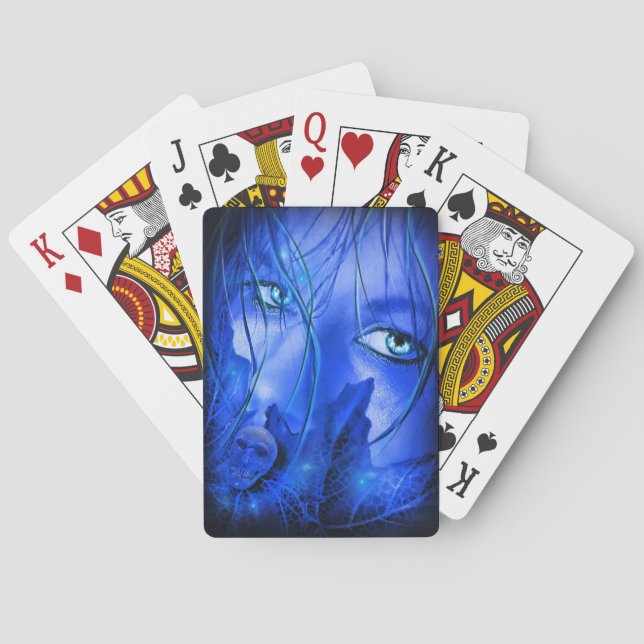 HIDDEN FEAR BLUE GIRL WITH SKULL PLAYING CARDS (Back)