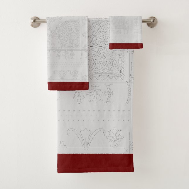 Hidden Floral Wine Trim  Bath Towel Set (Insitu)