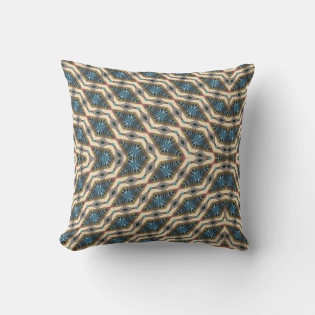 Hidden Garden Design Blue Cushion (Front)