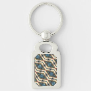 Hidden Garden Design Blue Key Ring
