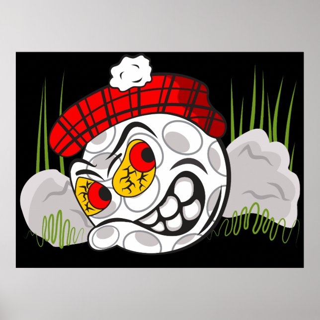 Hidden Golf Ball, Funny Sport Poster (Front)