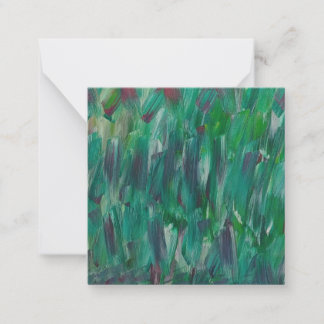 Hidden Green Red White Colorful Abstract Art Card