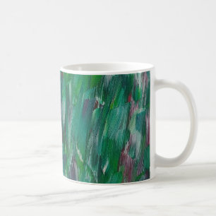 Hidden Green Red White Colourful Abstract Art Coffee Mug