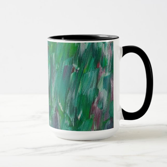 Hidden Green Red White Colourful Abstract Art Mug (Right)