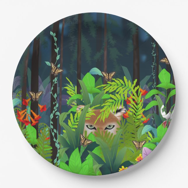 Hidden In The Foliage Paper Plate (Front)