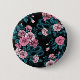 Hidden in the roses 2 6 cm round badge