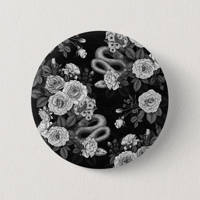 Hidden in the roses 3 6 cm round badge (Front)