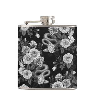 Hidden in the roses 3 hip flask