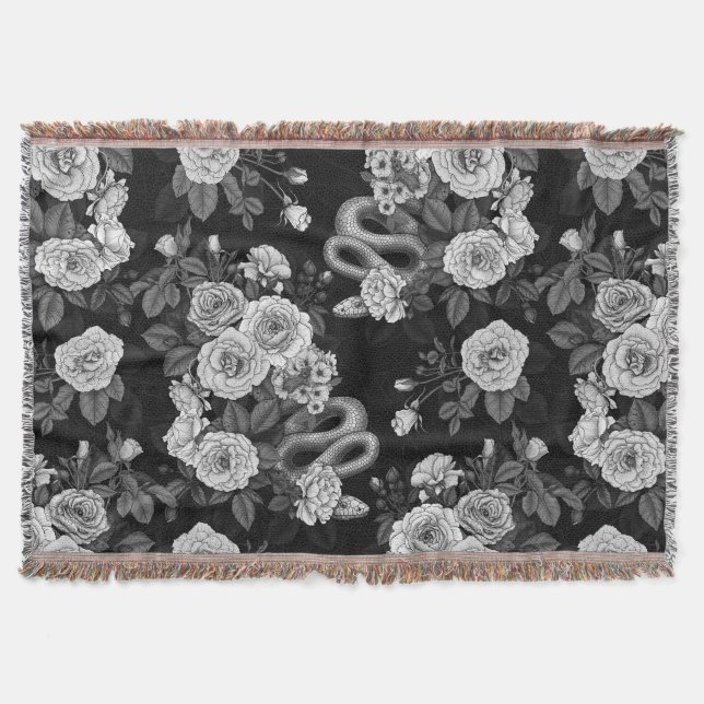 Hidden in the roses 3 throw blanket (Front)