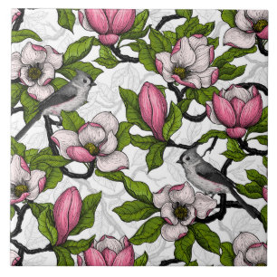 Hidden in the roses ceramic tile