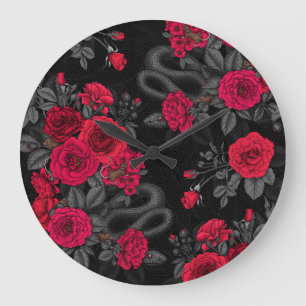 Hidden in the roses large clock