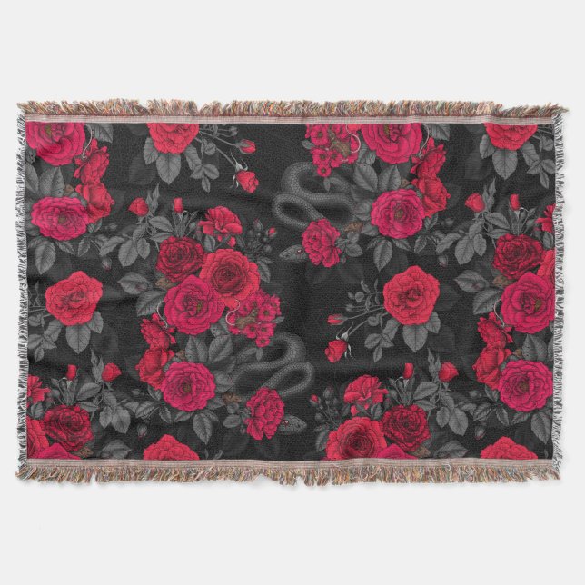 Hidden in the roses throw blanket (Front)