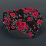 Hidden in the roses tie<br><div class="desc">Rose flowers,  mice and snakes hand- painted in Ps and Illustrator,  seamless pattern</div>