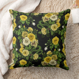 Hidden in the roses,yellow and green cushion