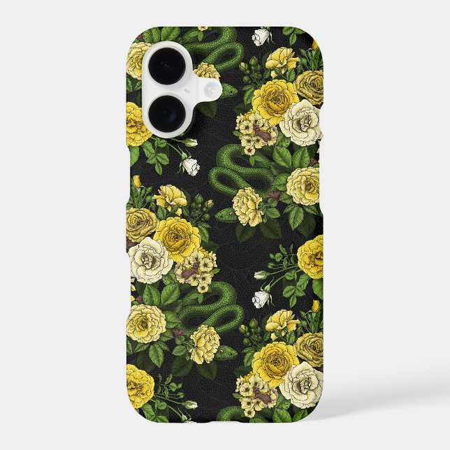 Hidden in the roses, yellow and green iPhone case (Back)