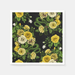 Hidden in the roses,yellow and green napkin