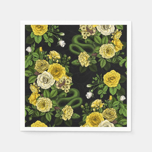 Hidden in the roses,yellow and green napkin (Front)
