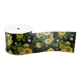 Hidden in the roses,yellow and green satin ribbon