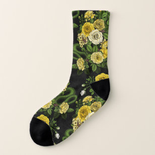 Hidden in the roses,yellow and green socks