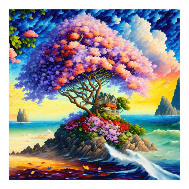 Hidden Island in the Ocean Photo Print (Front)