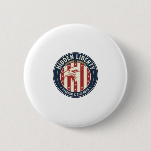 Hidden Liberty Patriotic Patriotic Optical Illusio 6 Cm Round Badge