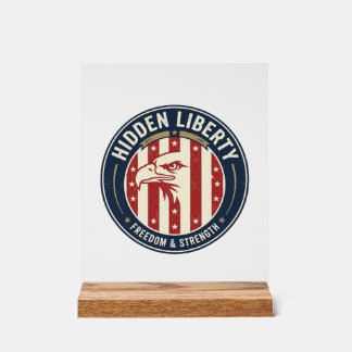 Hidden Liberty Patriotic Patriotic Optical Illusio Acrylic Sign