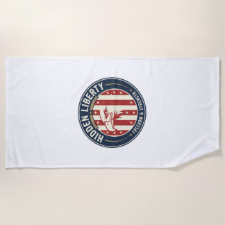Hidden Liberty Patriotic Patriotic Optical Illusio Beach Towel