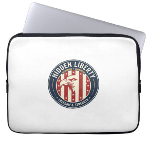 Hidden Liberty Patriotic Patriotic Optical Illusio Laptop Sleeve
