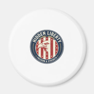 Hidden Liberty Patriotic Patriotic Optical Illusio Magnet