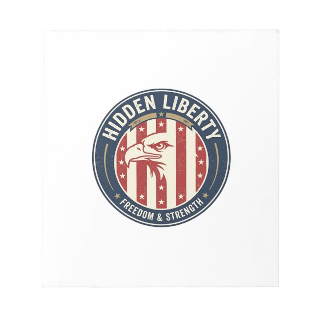 Hidden Liberty Patriotic Patriotic Optical Illusio Notepad (Front)