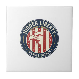Hidden Liberty Patriotic Patriotic Optical Illusio Tile