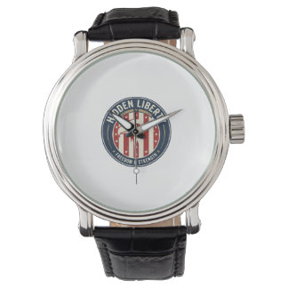Hidden Liberty Patriotic Patriotic Optical Illusio Watch