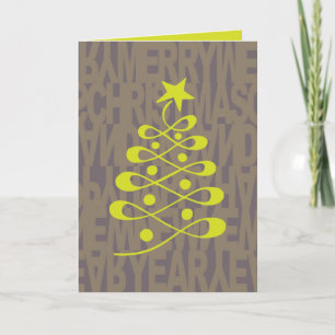 Hidden Message Christmas Card Brown
