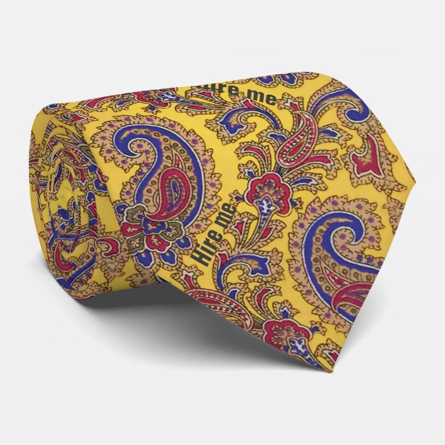 Hidden Message Neck Tie "Hire Me" or Customise It (Rolled)