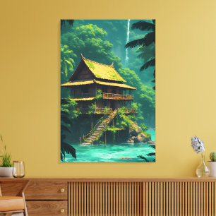 Hidden Rumah in the Rainforest Canvas Print