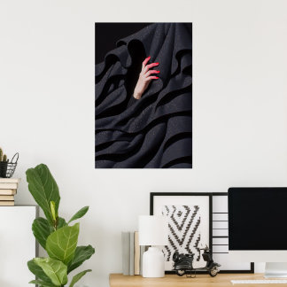 Hidden Starry Night Hijab Hand Illustration Poster