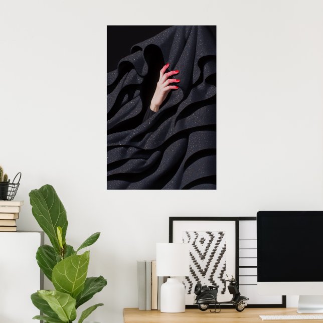 Hidden Starry Night Hijab Hand Illustration Poster (Home Office)