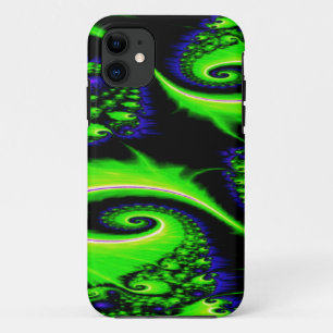 Hidden Valley Neon Green, Blue, Black, White Swirl Case-Mate iPhone Case