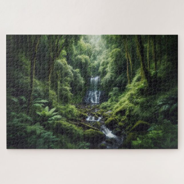 Hidden Waterfall - Breathtaking Scenic Landscape Jigsaw Puzzle (Horizontal)