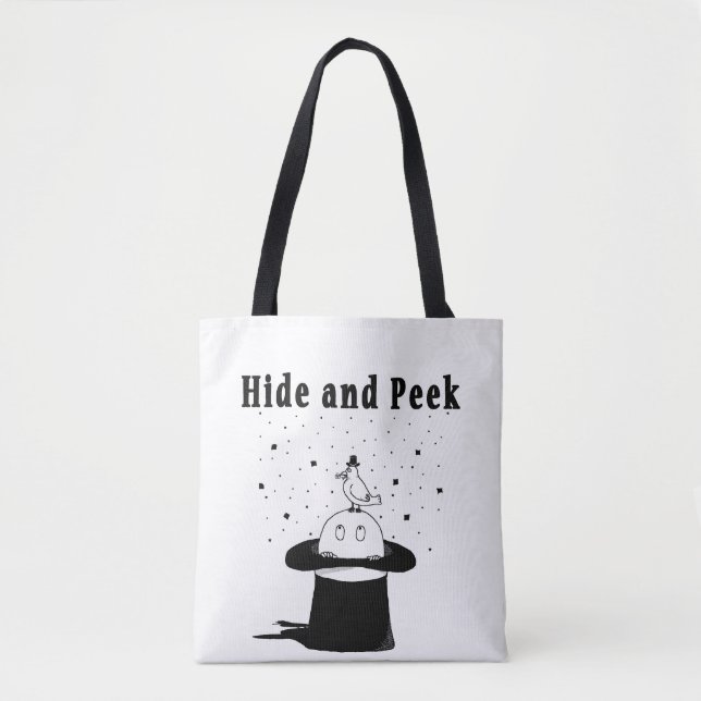 Hide and Peek Hat Tote Bag (Front)