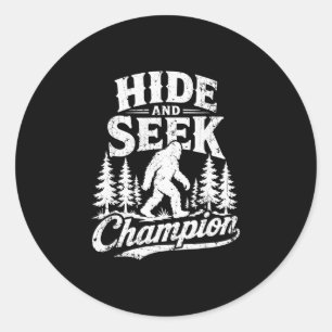 Hide and seek champion bigfoot sasquatch vintage classic round sticker