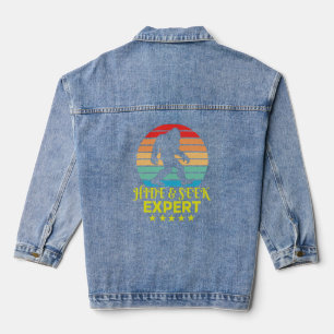 Hide And Seek Expert Bigfoot Funny Denim Jacket