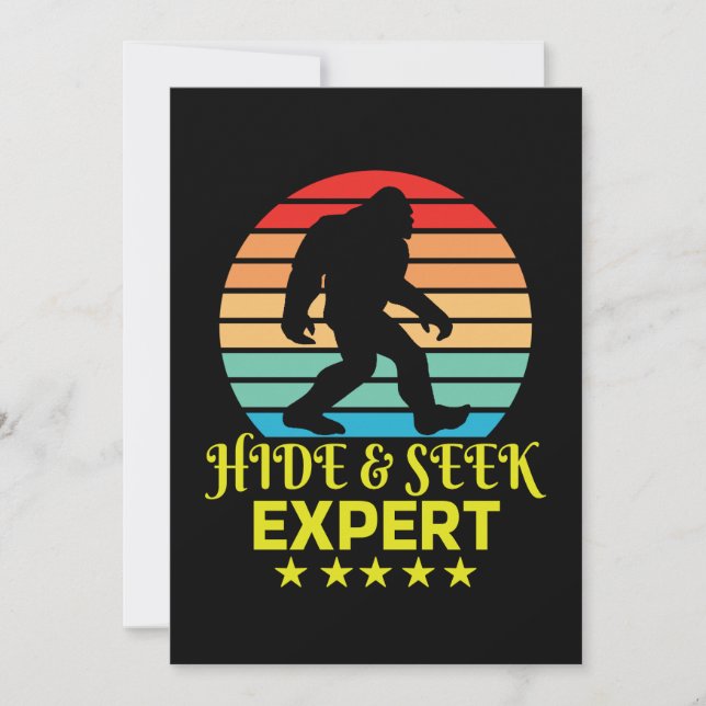 Hide And Seek Expert Bigfoot Funny Invitation (Front)