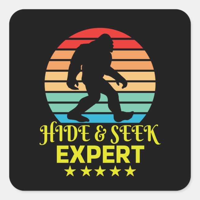 Hide And Seek Expert Bigfoot Funny Square Sticker (Front)