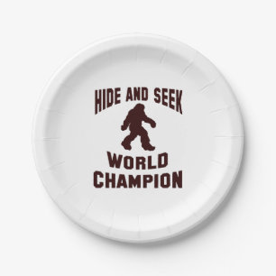 Hide and seek world champion bigfoot paper plates