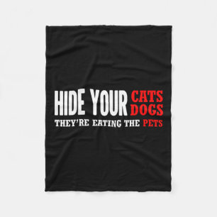 Hide Your Cats Voting Trump 2024 Election Fleece Blanket