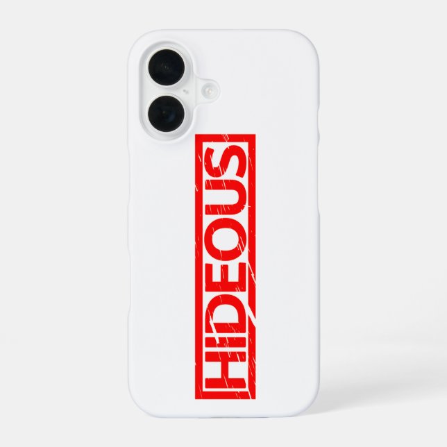 Hideous Stamp iPhone 16 Case (Back)