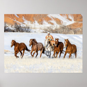 Hideout Horse Ranch, Wrangler and Horses Poster