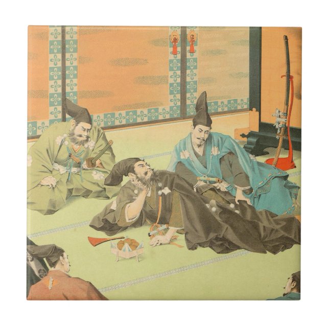 Hideyoshis Patience vintage japanese samurai art Tile (Front)